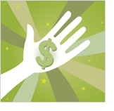 Hand offering money
